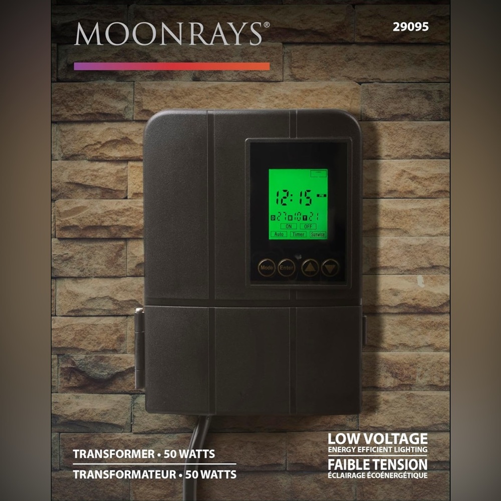 MOONRAYS 50W 5-Mode Low Voltage Transformer w/ Astronomic Timer 29095 BRAND NEW